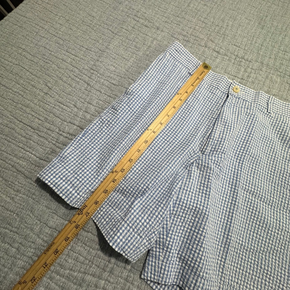 Southern Tide Shorts Mens 30x8 Blue Gingham Seersucker Flat Front Skipjack Check - Picture 6 of 8